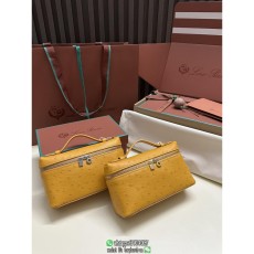 ostrich grainy loro piana L19 toiletry pocket versatile vanity case cosmetic boxy handbag