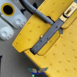 ostrich hermes Birkin 25 top-handle handbag spacious shopping tote business briefcase handmade stich