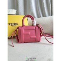 Fendi compact Boston shopper tote mini bowling handbag casual with side clasp
