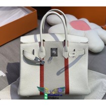 Togo striped Hermes Birkin 30 handbag handmade shopping tote travelling holiday bag