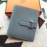 Hermes bearn bifold flip small wallet purse card holder coin pouch handmade stitch