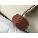 mixed material Hermes Birkin 30 canvas handbag versatile shopper travel tote with belt closure