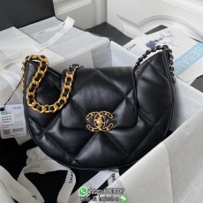 AS4638 Chanel 19 cosmetic party pouch sling shoulder flap messenger saddle bag full inclusion