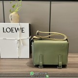 Loewe neutral military messenger flap shoulder crossbody case camera bag with jacquard strap