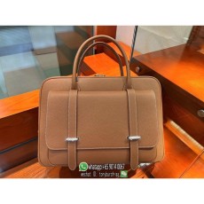 Togo Hermes Steven formal briefcase versatile men's document laptop handbag handmade stitch