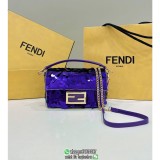 sequin-detailed Fendi blingbling mini underarm baguette sling chain flap messenger party pouch