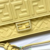 embossed Fendi sling WOC long flap cosmetic clutch smartphone wallet holder