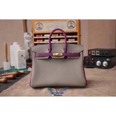 Hermes togo Birkin30 handbag color-contrast shopping tote luxury designer bag handmade stitch