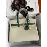 bicolor epsom Hermes Birkin 30 shopper handbag holiday resort beach tote horseshoe stamp