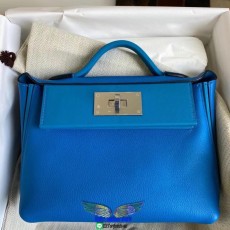 Evercolor Hermes Kelly mini 2424 handbag satchel bag tiny shopping tote swift leather pure handmad