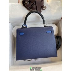Bicolor Hermes kelly 25cm shopper handbag laptop document tote horseshoe stamp
