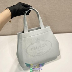 Prada perforated underarm shopping tote convertible shopper handbag holoday traveling bag
