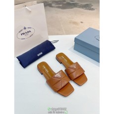 Prada ladies summer footwear flat slide sandal outdoor casual slipper size35-42