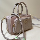 ostrich-effect Prada case camera handbag sling crossbody shoulder flap messenger