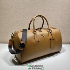 2VC018 Prada saffiano weekender duffle handbag keepall travel luggage Boston shopper tote