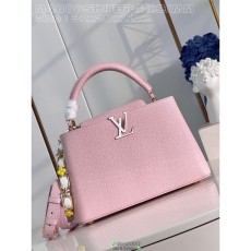 M48865 Louis Vuitton Lv capucines PM BB top-handle handbag travel keepall tote large laptop document handbag