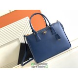 Large Prada Galleria saffiano double-zip tote laptop document handbag travel carryall tote