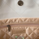 Chanel 22 foldable shoulder shopper tote handbag with paired cosmetic pouch authentic quality