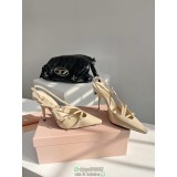 Miumiu pointed slingback heel pump sandal slip-on hot girl nightclub stiletto heel size35-40