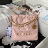 Chanel 22 mini bag drawstring shopper handbag sling shoulder hobo tote in calfskin