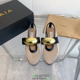 ALAIA mesh flat ballet boat shoes casual daily Mary Jane slide pump premium quality size35-40