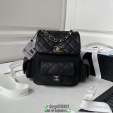 AS4398 Chanel 23k caviar drawstring backpack adorable mini travel backpack microchip version