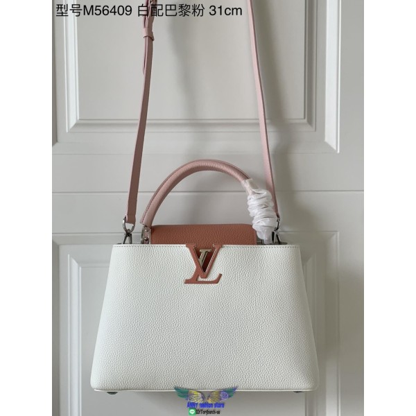 M56409 Louis Vuitton Capucines PM top-handle handbag business briefcase flap shopping tote