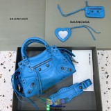 Balenciaga Neo cagole XS wrinkled-leather crossbody shopper tote bag studded shopping handbag
