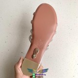 glister-detailed aquezzura women's flat summer sandal slide slipper casual flip flop size35-40