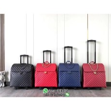 Chanel vintage telescope suitcase boarding cabin wheeled case keepall travel trolley luggage