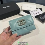 lambskin Chanel bifold small flip purse wallet card holder coin pouch