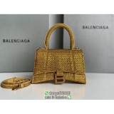 Balenciaga XS crystal-detailed hourglass handbag daily cosmetic wallet holder
