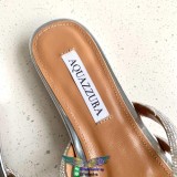 glister-detailed aquezzura women's flat summer sandal slide slipper casual flip flop size35-40