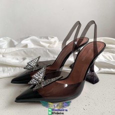 Amina Muaddi PVC butterfly-embellished slingback heel pump sandal stylish party wedding shoes 35-40
