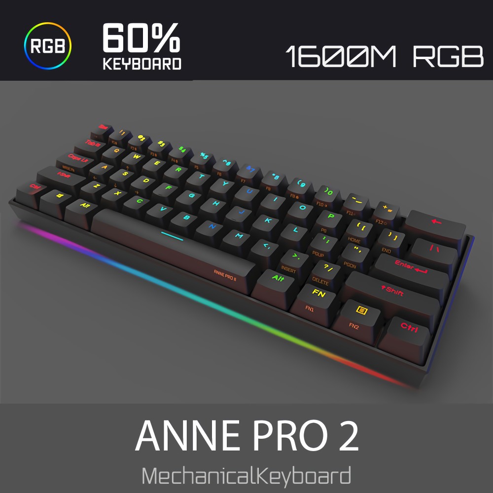Us 210 99 Anne Pro 2 Cherry Mx Switch 60 Wired Wireless Mechanical Keyboard Full Keys Programmable True Rgb Backlit Tap Arrow Keys Double Shot Pbt Keycaps Nkro 1900mah Battery M Cornbuy Com