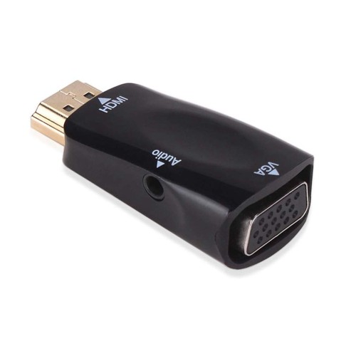 CORN Gold-plated HDMI to VGA Converter Adapter with 3.5mm Audio Port Cable For PC, Laptop, DVD, Desktop, Ultrabook, Notebook, Intel Nuc, Macbook Pro, Chromebook, Roku Streaming Media Player etc