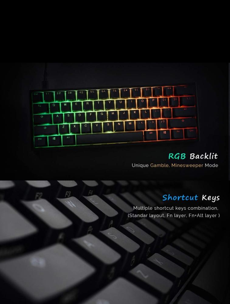 Us 167 99 Ducky One 2 Mini Rgb Cherry Mx Switch Pbt Keycap 60 Rgb Mechanical Gaming Keyboard M Cornbuy Com