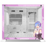 CORN GYZ - Full Perspective PC Gaming Case, Support 360 Water Cooling, Panoramic Side View Of Tempered Glass,Bottom Pull-Out Dust-Proof Net Design, Motherboard Support Micro-ATX ,ITX Cartoon Edition