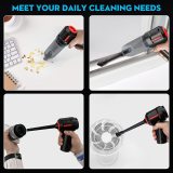 Compressed Air Duster & Mini Vacuum Keyboard Cleaner 3-in-1, New Generation Canned Air Spray, Portable Electric Air Can, Cordless Blower Computer Cleaning Kit