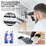 Compressed Air Duster, 110000 RPM Keyboard Cleaner for Office, 3 Adjustable Speed Electric Air Duster, Good Replacement for Compressed Air Can, 6000 mAh Rechargeable Electric Duster for Deep Cleaning