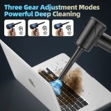 Compressed Air Duster, CORN 100000RPM Electric Air Duster & Vacuum Cleaner 2 in 1 Rechargeable, Air Blower for Compute and Keyboard, Cordless Air Duster 7500MAH, Good Replace Compressed Air Can