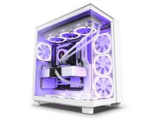 NZXT H9 Flow - All White - CM-H91FW-01 - Dual-Chamber Mid-Tower Airflow Case,Fully-See Glass Design(Fans not included)