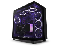 NZXT H9 Elite ATX Mid Tower PC Gaming Case - CM-H91EB-01 All transparent Tempered Glass, Premium Dual-Chamber, Fans Pre-Installed - Black