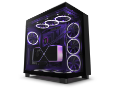 NZXT H9 Elite ATX Mid Tower PC Gaming Case - CM-H91EB-01 All transparent Tempered Glass, Premium Dual-Chamber, Fans Pre-Installed - Black
