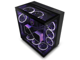 NZXT H9 Elite ATX Mid Tower PC Gaming Case - CM-H91EB-01 All transparent Tempered Glass, Premium Dual-Chamber, Fans Pre-Installed - Black