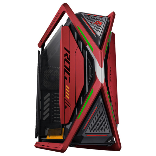 ASUS ROG Hyperion EVA-02 PC Case, 420mm Dual Radiator Support, Four 140mm Fans, Metal GPU Holder, Component Storage, ARGB Fan Hub, 60W Fast Charging(Pre-sale in progress,Expected to ship in September)