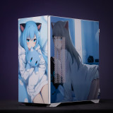 < Nekoha Shizuku >Aigo YOGO K1 Glass E-ATX/Micro ATX/Mini ITX Computer Case, 4 Sides + 3 Light Panels Could Be Customized with HD Images