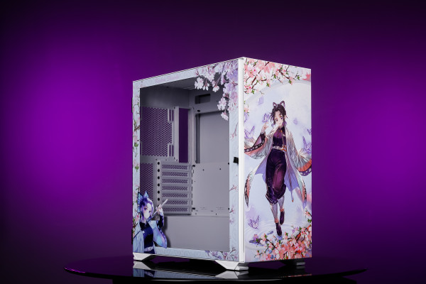< Demon Slayer - Kochou Shinobu >Aigo YOGO K1 Glass E-ATX/Micro ATX/Mini ITX Computer Case, 4 Sides + 3 Light Panels Could Be Customized with HD Images