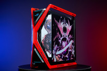 Kamen Rider Customized ASUS GR701 EATX full-tower computer case with semi-open structure, tool-free side panels, supports up to 2 x 420mm radiators, built-in graphics card holder,2xType-C