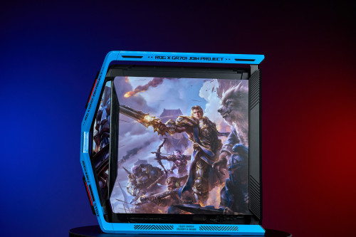 World of Warcraft WOW Customized ASUS GR701 EATX full-tower computer case with semi-open structure, tool-free side panels, supports up to 2 x 420mm radiators, built-in graphics card holder,2xType-C